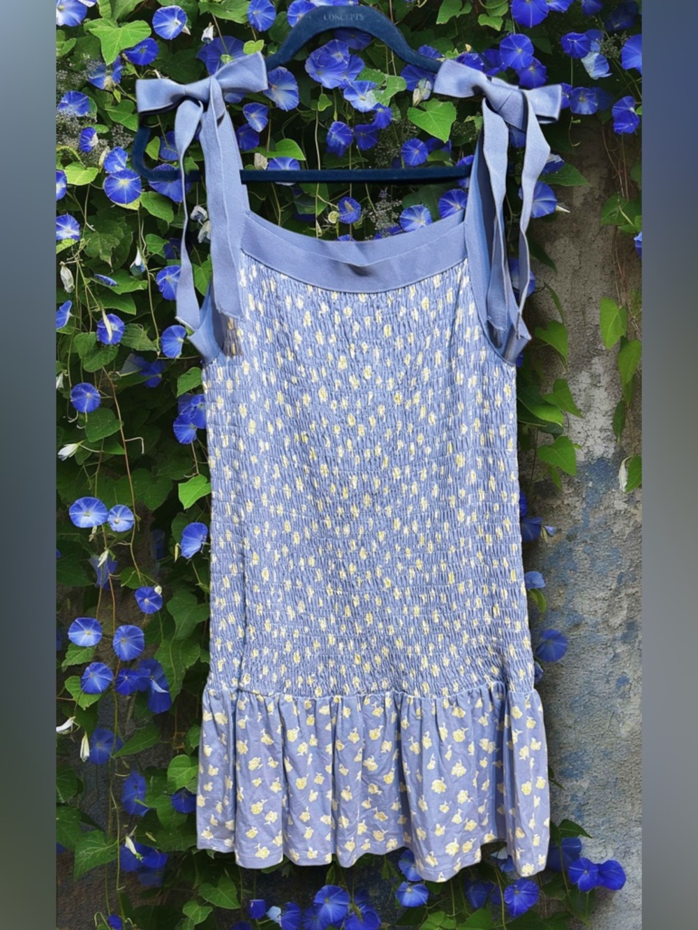 French Connection NWOT Lavender Sundress with Yellow Floral Accents size Large